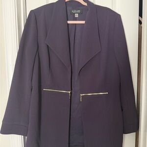 Evan Picone Women's Plum Blazer with Gold Accents